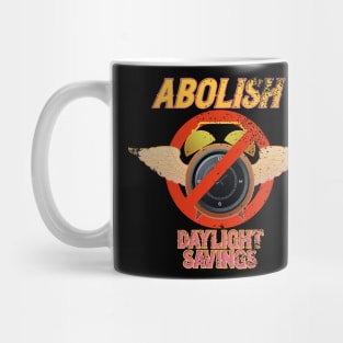 Abolish Daylight Savings Time Flying Alarm Clock Mug